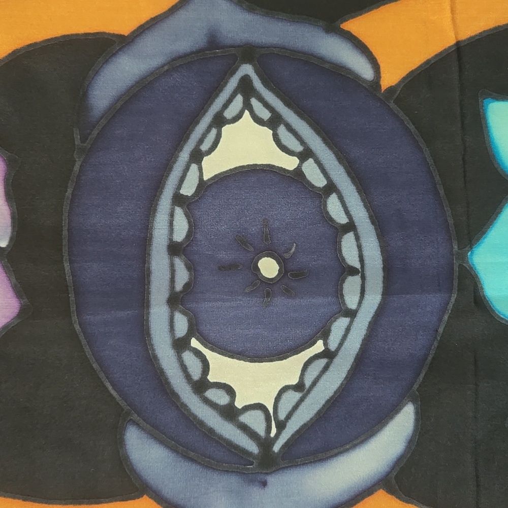 VINTAGE Yoga Chakra Handmade Silk Meditation Wrap Scarf
